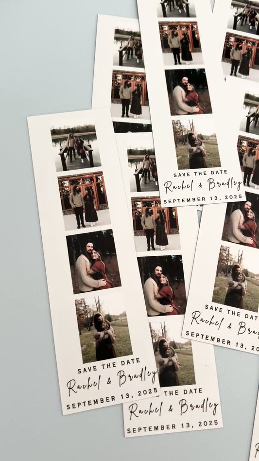 Custom Save the Date Magnet Strips – Personalized Photo Wedding Favors